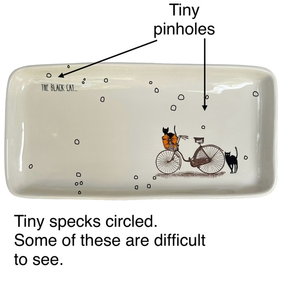 Rae Dunn THE BLACK CAT Halloween Platter Tray Cats On Bicycle NWT 2017 OG - Picture 14 of 17